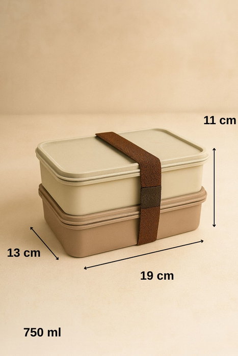 Hermia Juego de Cajas de Almuerzo de 2 Piezas, 750 ml, Topo